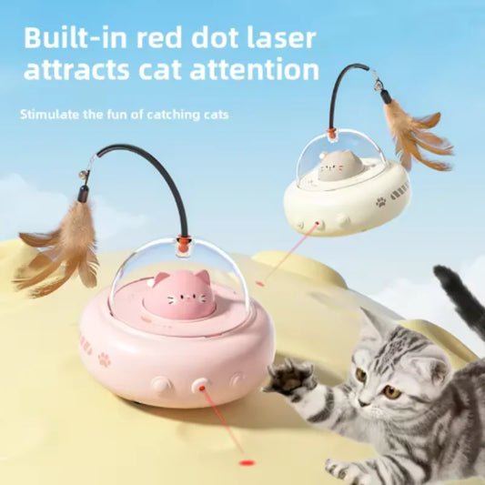 Canne à plumes électrique rechargeable pour chat – Jouet taquine interactif avec détection de mouvement