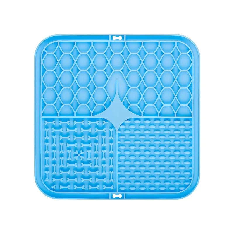 Tapis à lécher en silicone pour chien – Alimentation lente, distraction bain, ventouse