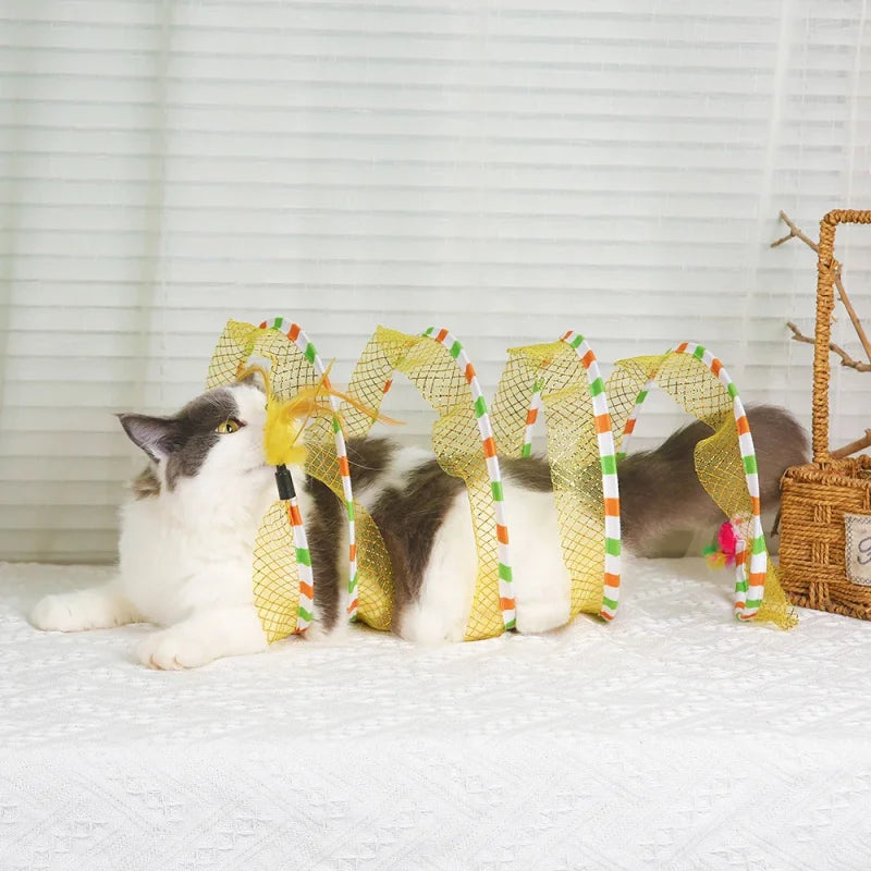 Cat Tunnel Cat Teaser Cat S Tunnel Foldable Cat Tunnel Self Hi Cat Toy with Fake Mouse for Indoor Pet Supplies