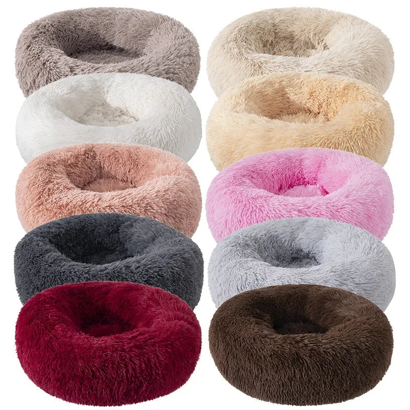 Lit donut super doux lavable pour chat et chien — confort hivernal optimal