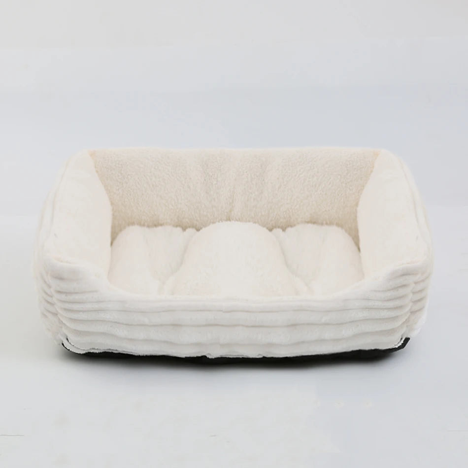 Lit canapé carré en peluche apaisant pour petits et moyens chiens et chats