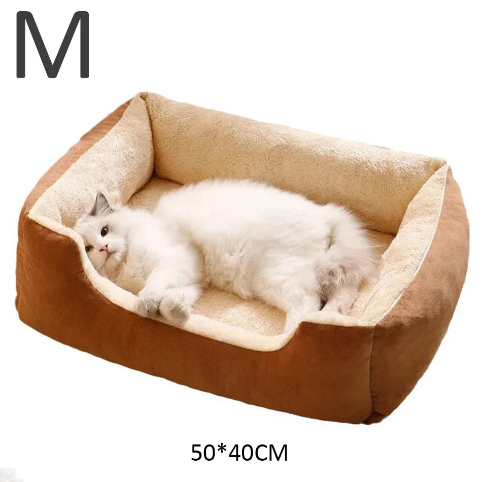 Lit panier maison douillet pour chat et chien — coussin confortable toutes tailles