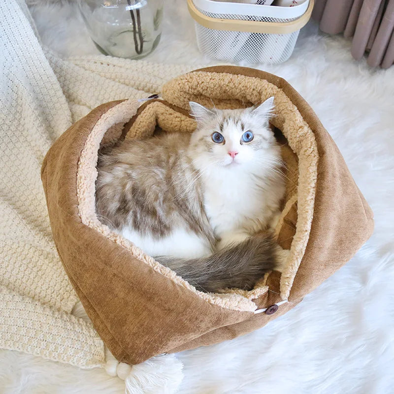 Tapis lit chaud multifonction pliable pour chat et petit chien — coussin intérieur toutes saisons