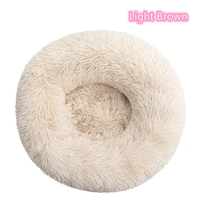 Lit donut super doux lavable pour chat et chien — confort hivernal optimal