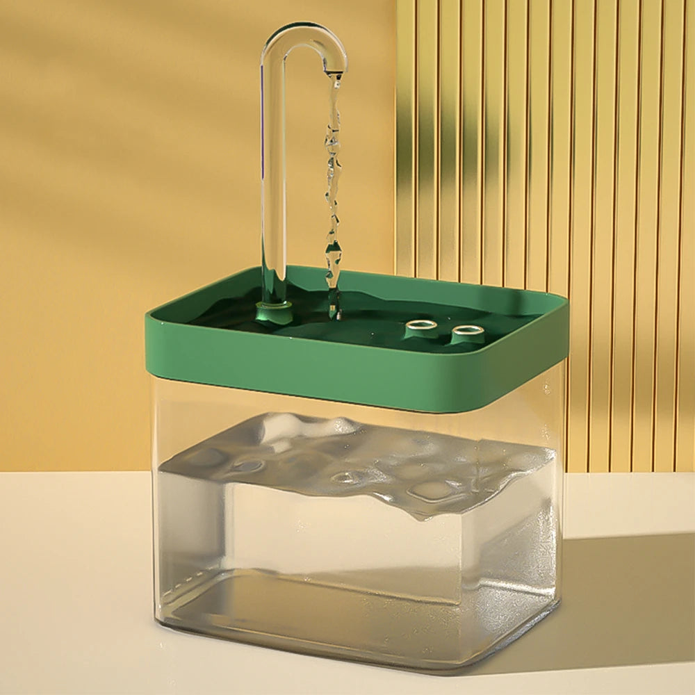 Fontaine à eau transparente USB silencieuse pour chat – Filtre automatique, 1,5 L
