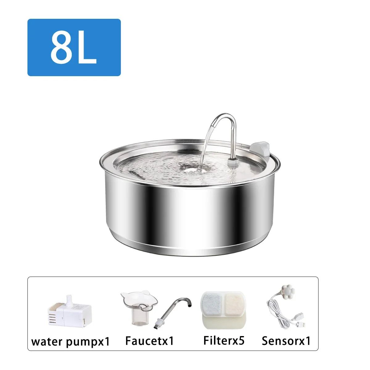 Fontaine à eau automatique en acier inoxydable pour chat et chien – Distributeur intelligent