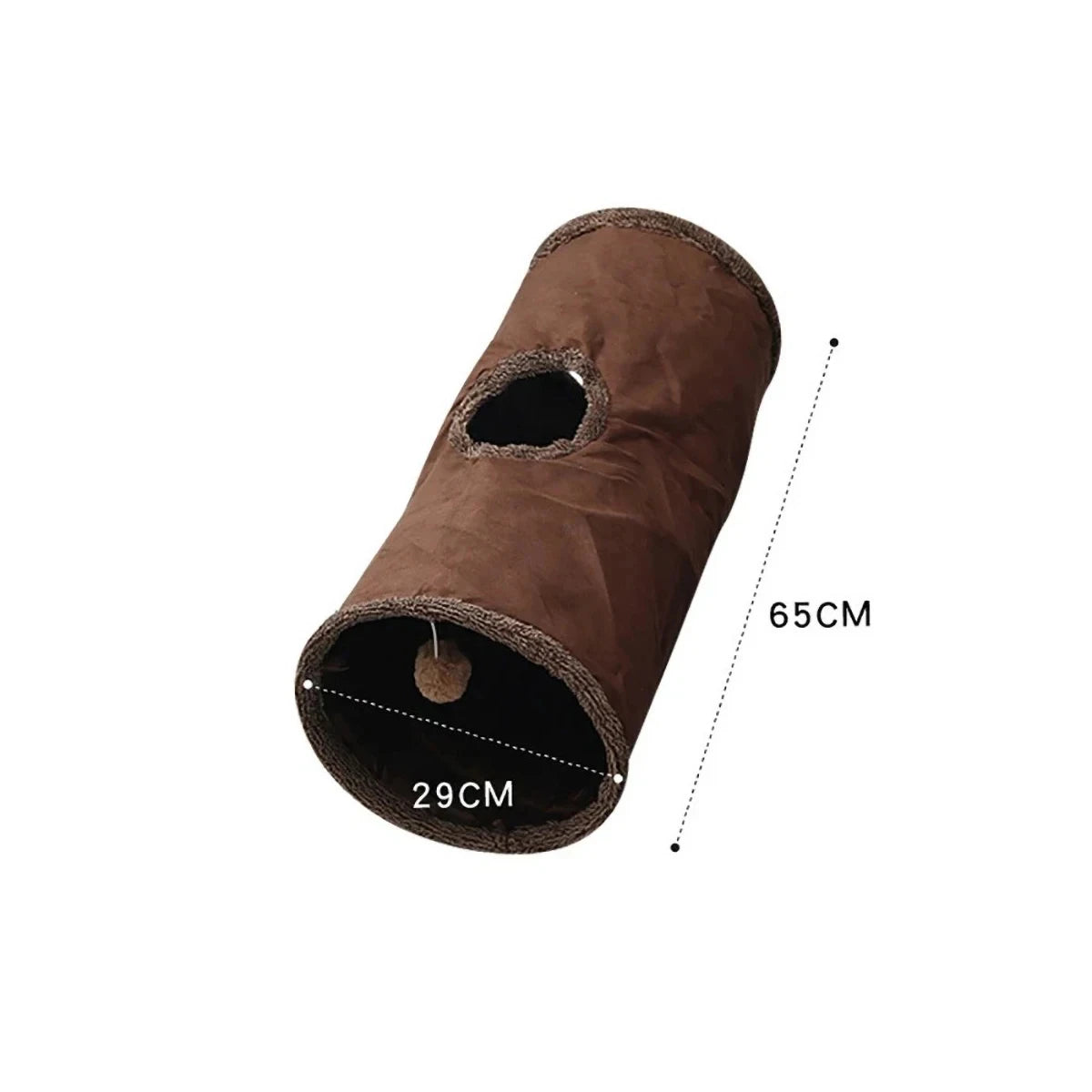 Cat Tunnel Foldable Large Brown Suede Interactive Pet Toy With Peepholes Bubble Ball Indoor Outdoor Collapsible Hot New