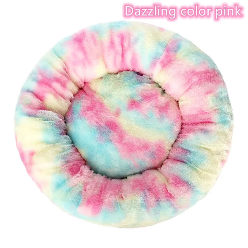 Lit donut super doux lavable pour chat et chien — confort hivernal optimal