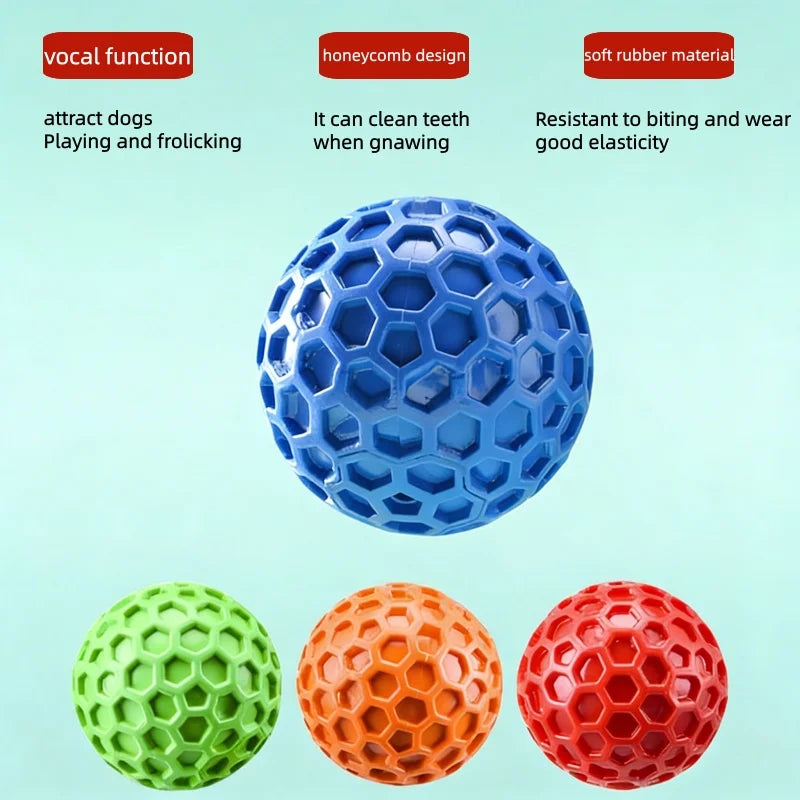 Squeaky Dog Chew Ball Durable TPR Toy For Aggressive Chewers Dental Care Interactive Fetch Pet Toy For Small Medium Large Dogs