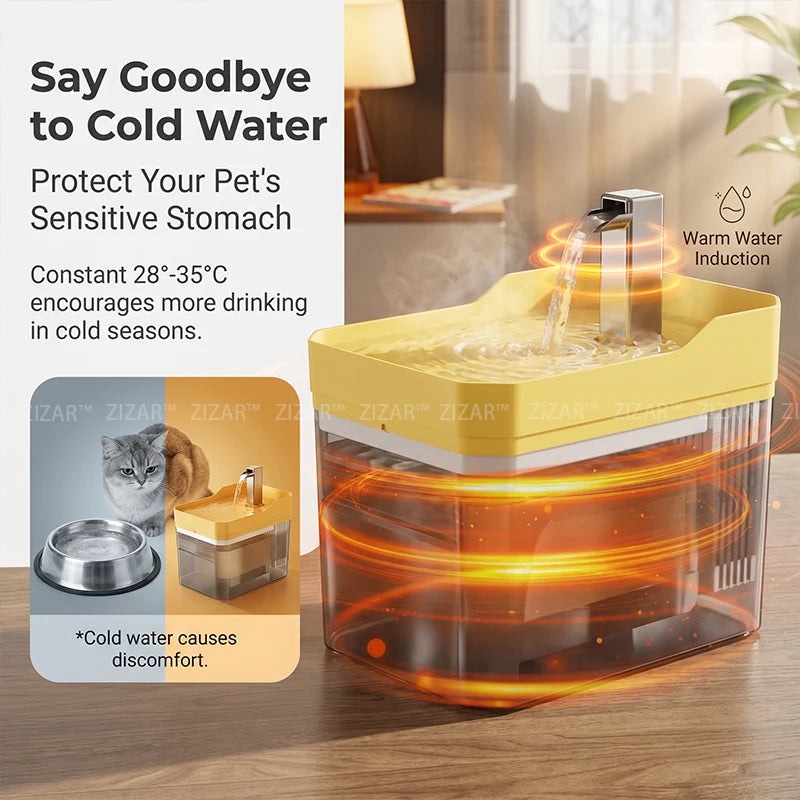 Fontaine à eau intelligente à température constante pour chat et chien – 25-30°C