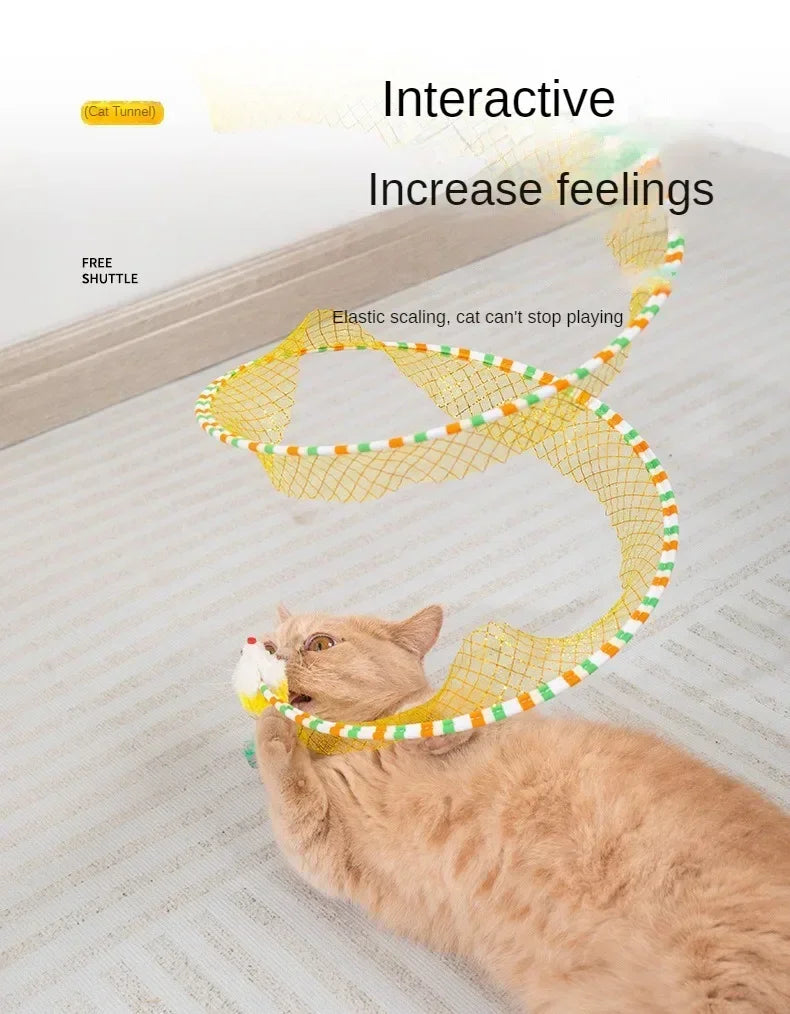 Cat Tunnel Cat Teaser Cat S Tunnel Foldable Cat Tunnel Self Hi Cat Toy with Fake Mouse for Indoor Pet Supplies