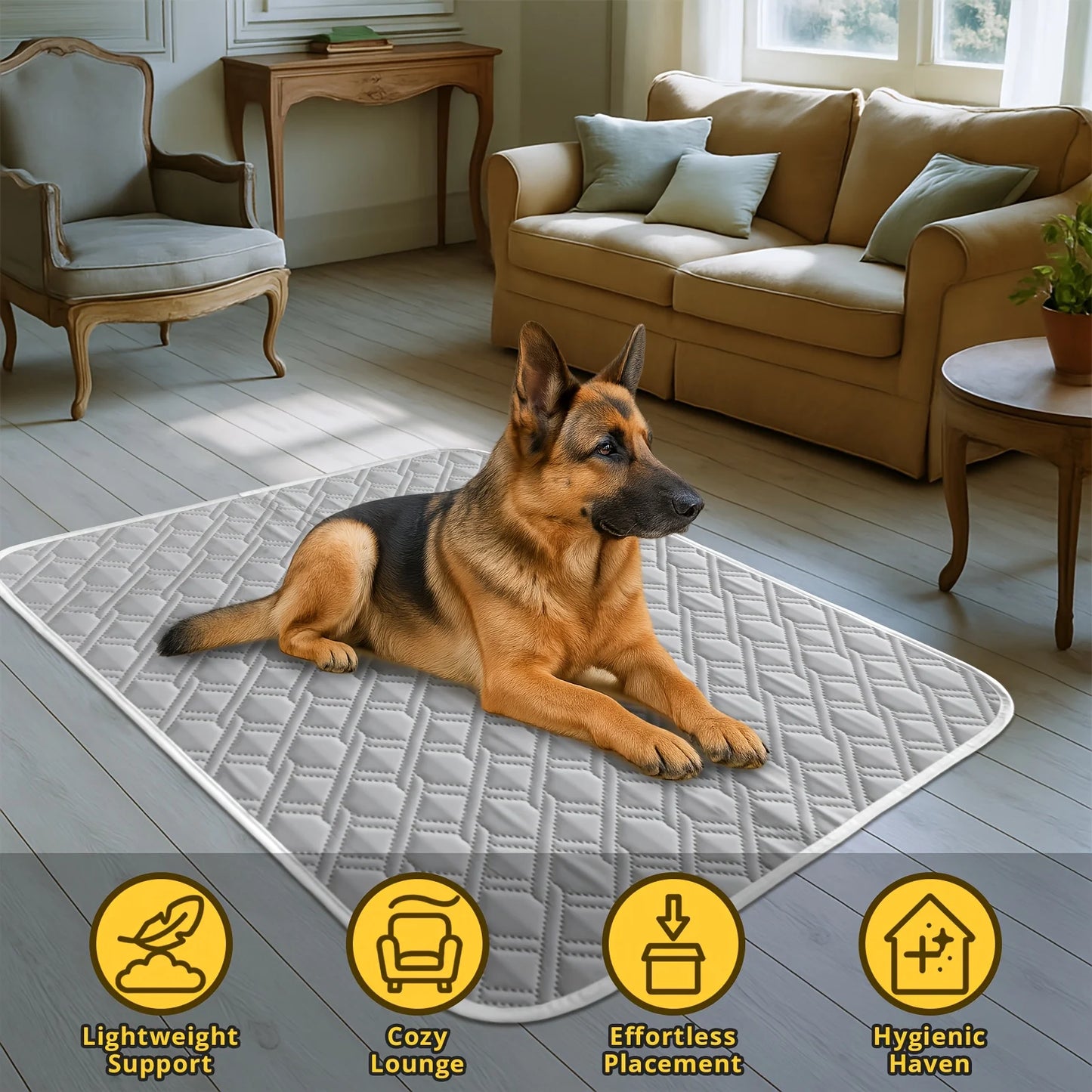 Tapis rafraîchissant lavable en soie de glace pour chien et chat — couverture respirante été