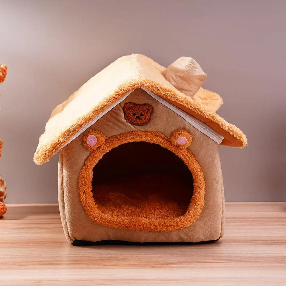Pet House Bed Cat Cave Dog Kennel Warm Sleeping Bag Cozy Tent Soft Puppy Cushion Mat Indoor Winter Supplies