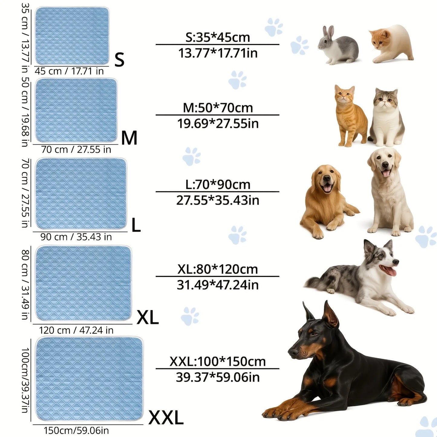 Tapis rafraîchissant lavable en soie de glace pour chien et chat — couverture respirante été