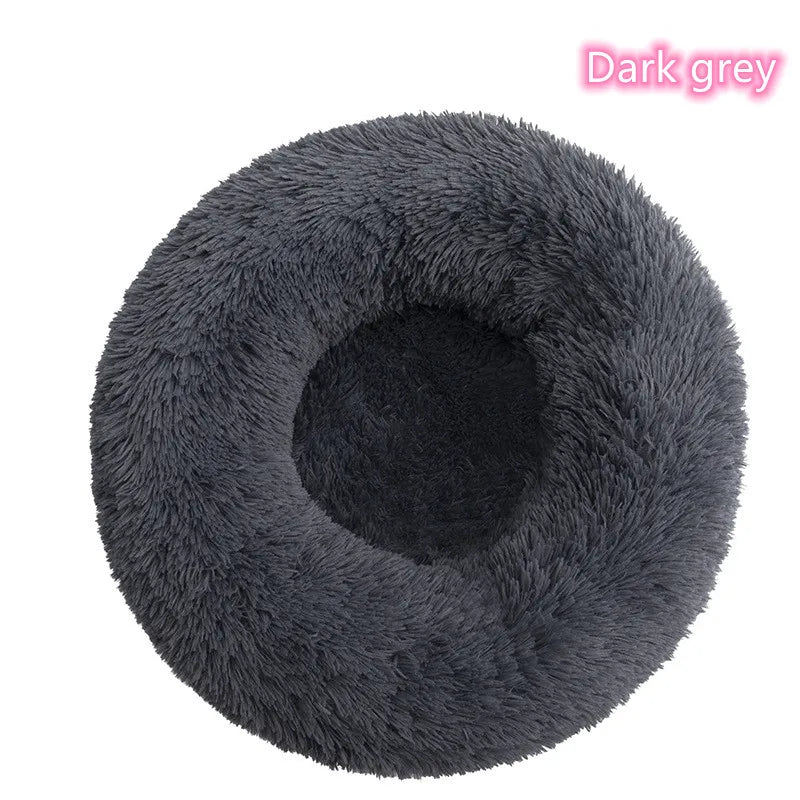 Lit donut super doux lavable pour chat et chien — confort hivernal optimal
