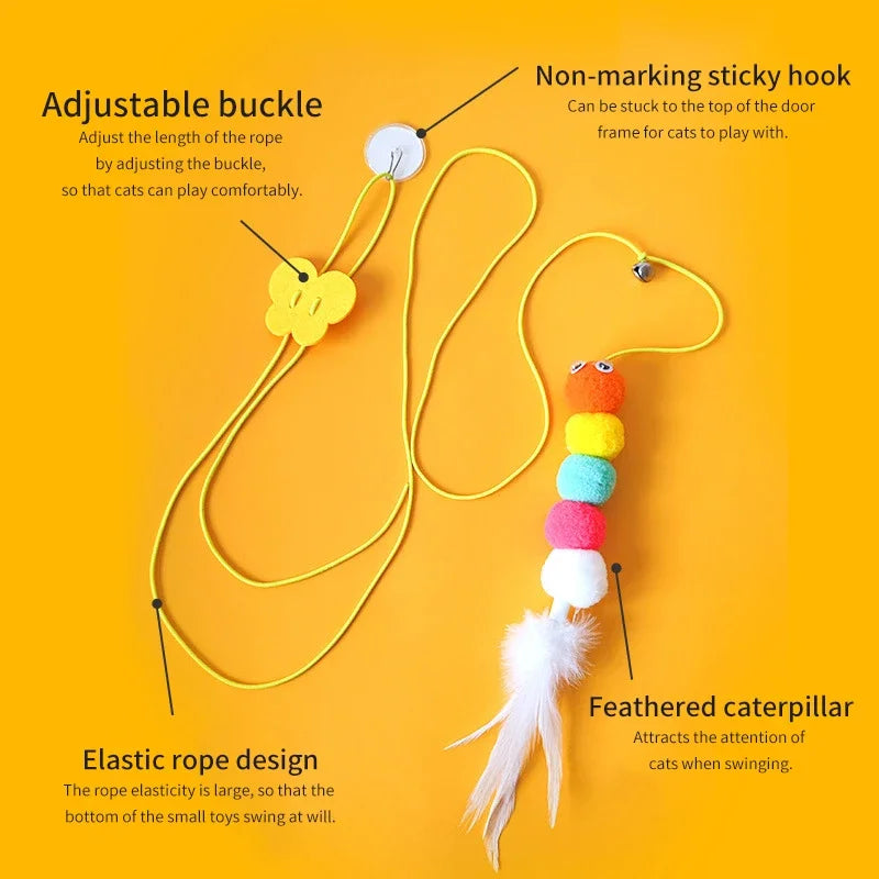 Interactive Cat Hanging Simulation Cat Toy Funny Self-hey Interactive Toy for Kitten Playing Teaser Wand Toy Cat Supplies