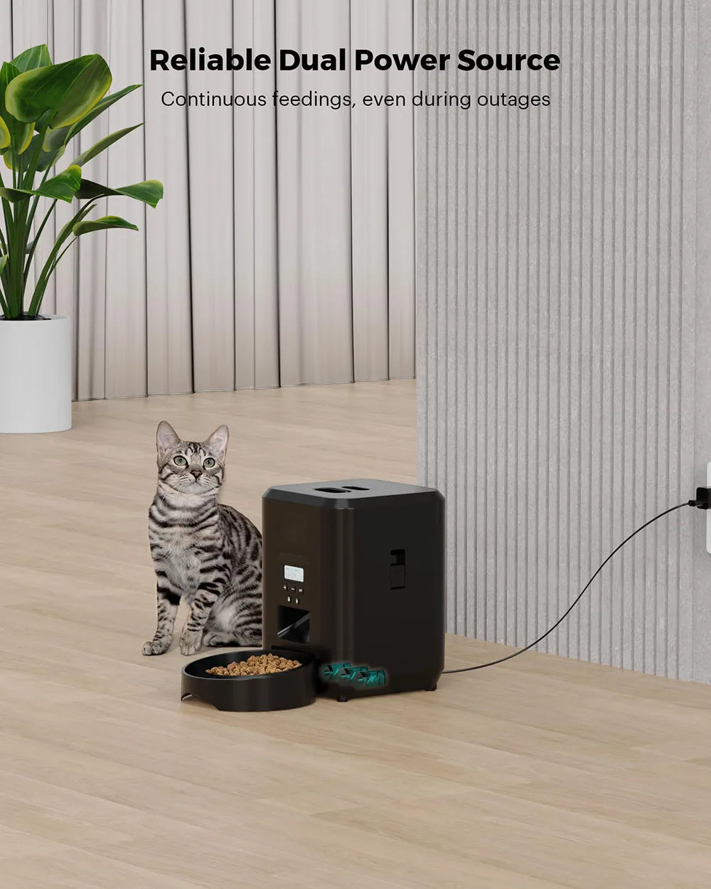 Distributeur intelligent automatique pour chats et chiens avec mangeoire lente et bol