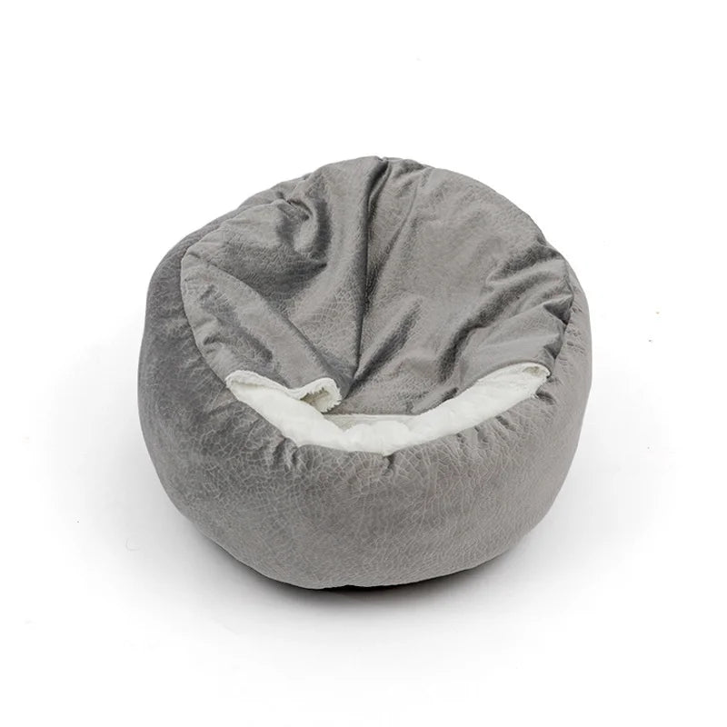 Lit orthopédique Benepaw avec couverture à capuche pour chien et chat — chaud, imperméable et lavable