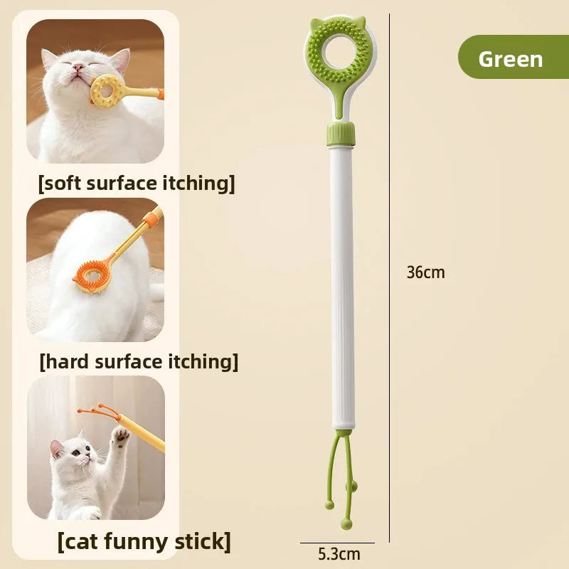 Interactive Cat Toy 2-in-1 Retractable Cat Teaser, Tickling & Massaging Toy for Kittens, Relieve Boredom, Pet Products