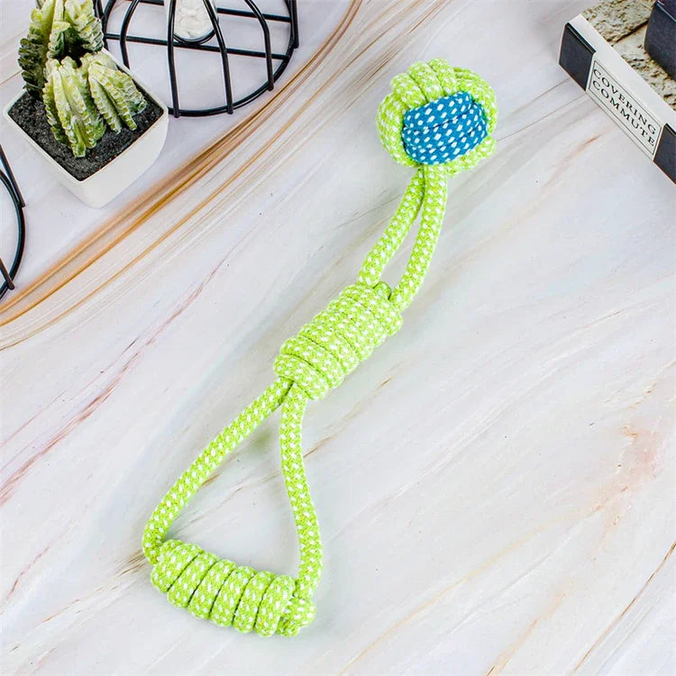 Dog Toy Rope Ball Toy for Dogs Training Toy for Dogs Teeth Cleaning Tug Toy Interactive Knot Rope Resistant To Biting Molars
