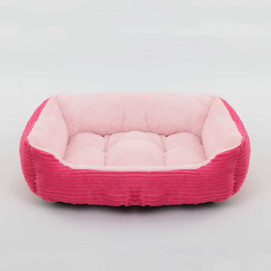 Lit canapé carré en peluche apaisant hiver pour petits et moyens chiens et chats