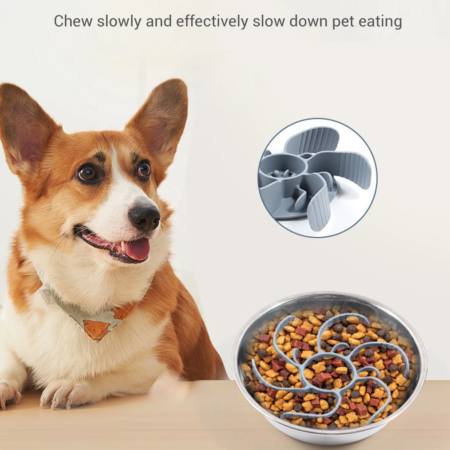Dog bowl silicone anti-gulp insert – Secure suction cup