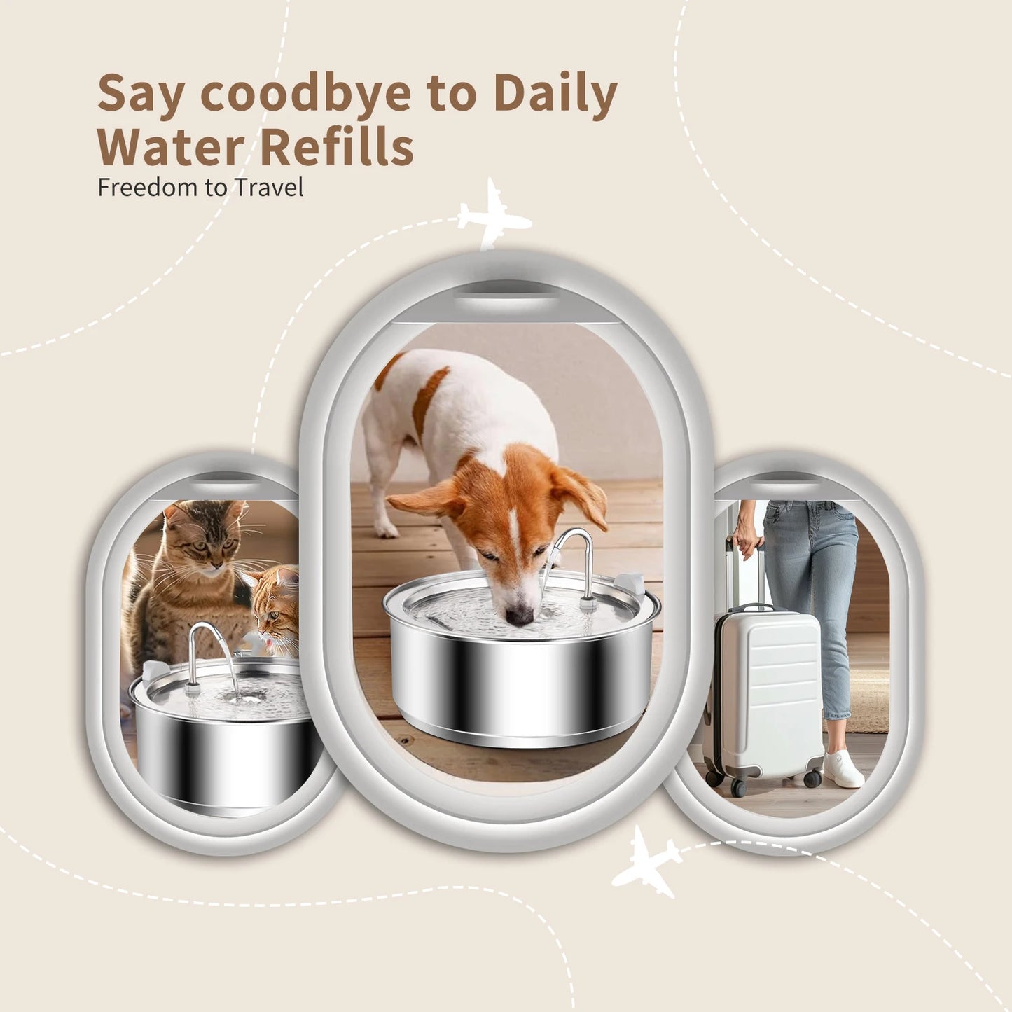 Fontaine à eau automatique en acier inoxydable pour chat et chien – Distributeur intelligent