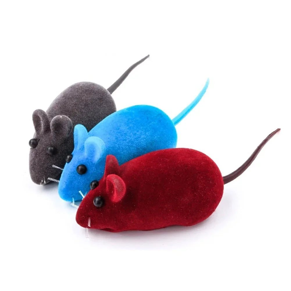 Interactive Cat Mouse Toy with Squeaky Sound, Simulation Rat Toy for Kittens Cats Pet Play Color Random