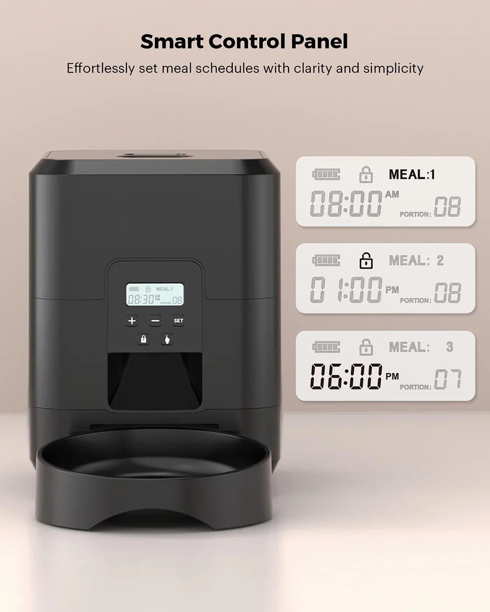 Distributeur intelligent automatique pour chats et chiens avec mangeoire lente et bol