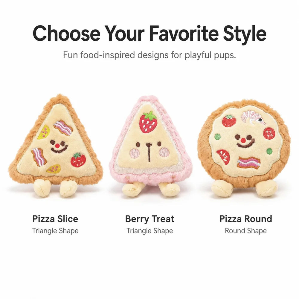 Squeaky Plush Dog Toys Cute Food Shape Soft Chew Toys for Small Dogs Puppies Non-Toxic Interactive Pet Toy for Daily Play