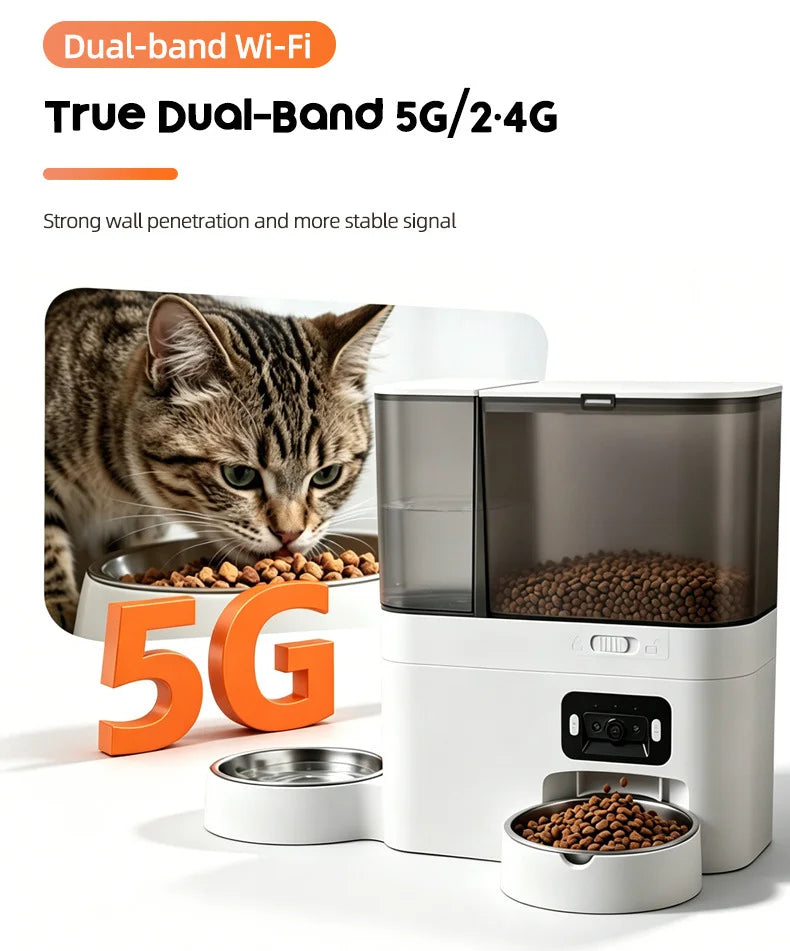 Automatic Camera Automatic Pet Feeder Water Fountain WIFI APP Video Smart Dog 5L Food Dispenser 3L Gravity Water Drinker Bowl