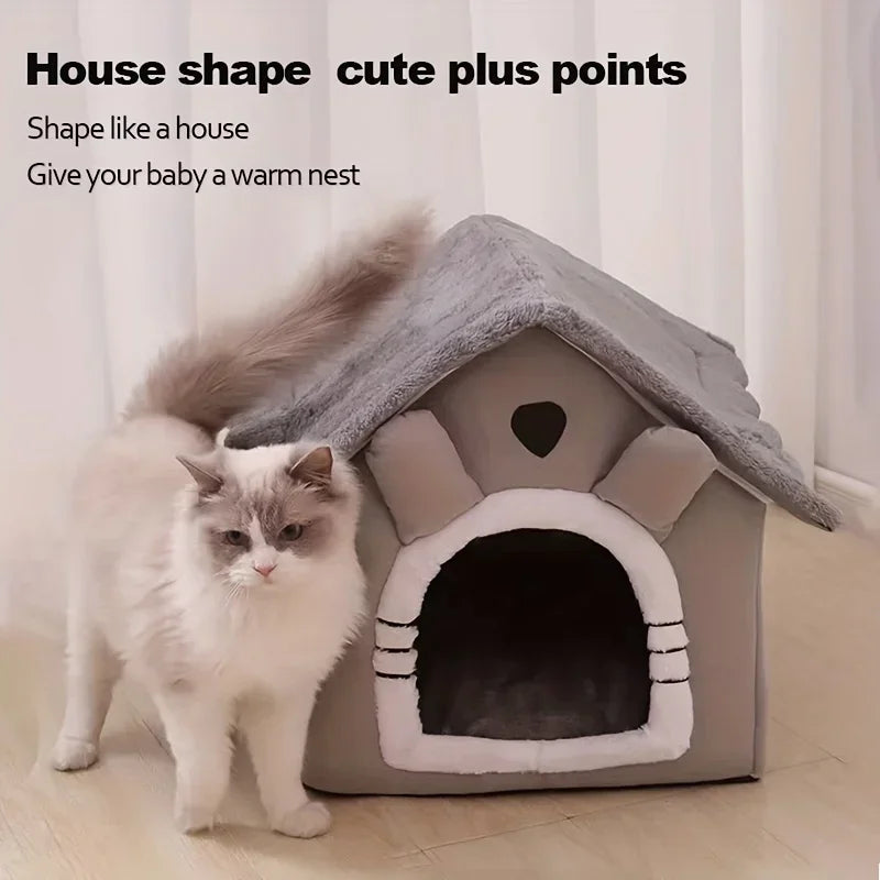 New Foldable Pet House Removable Washable Cat House Puppy Cave Sofa Pet Bed House for Extra Small Dogs and Small and Medium Cats