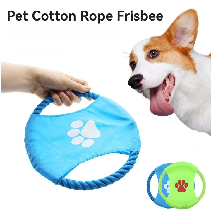 Durable Interactive Pet Dog Toy with Cotton Rope Outdoor Throwing Bite Resistant Fun Playtime Accessory for Dogs