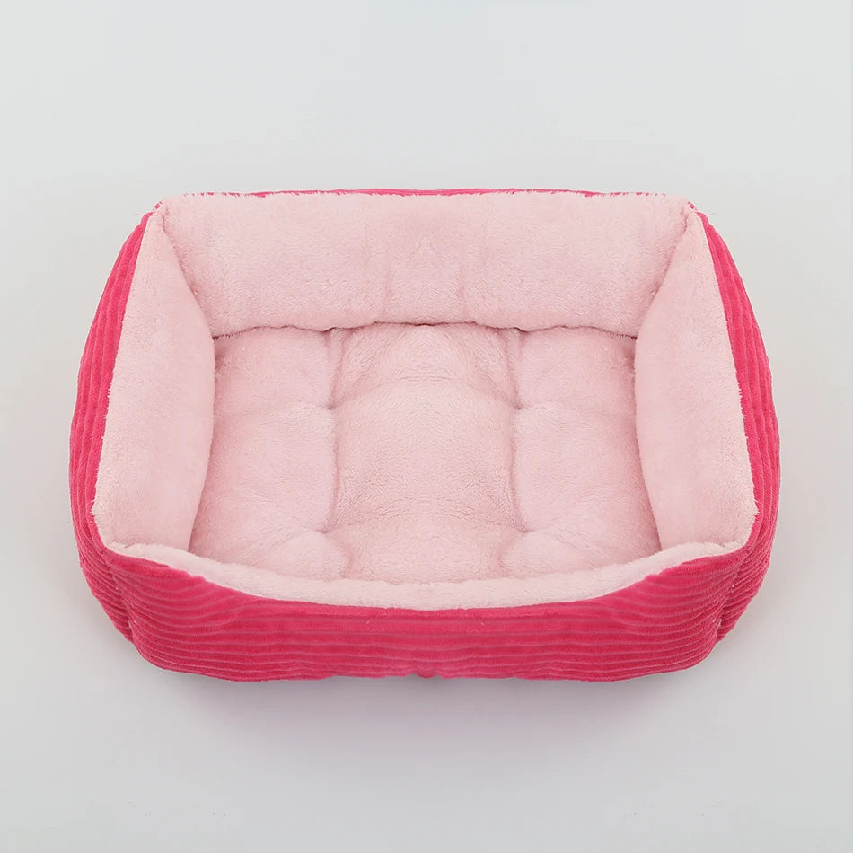 Lit canapé carré en peluche apaisant pour petits et moyens chiens et chats
