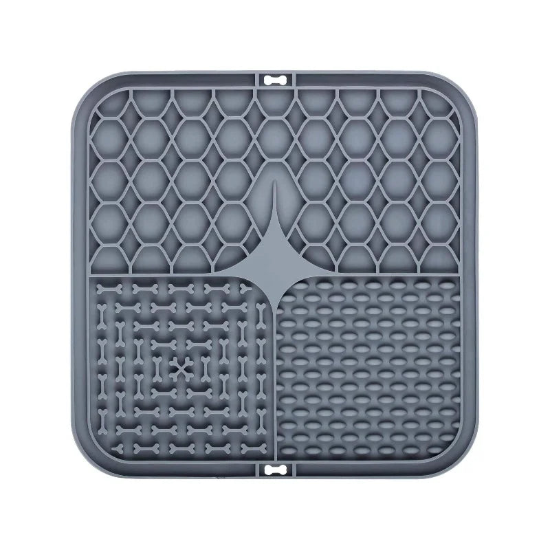 Tapis à lécher en silicone pour chien – Alimentation lente, distraction bain, ventouse