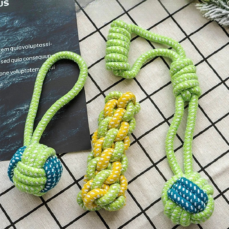 Dog Toy Rope Ball Toy for Dogs Training Toy for Dogs Teeth Cleaning Tug Toy Interactive Knot Rope Resistant To Biting Molars