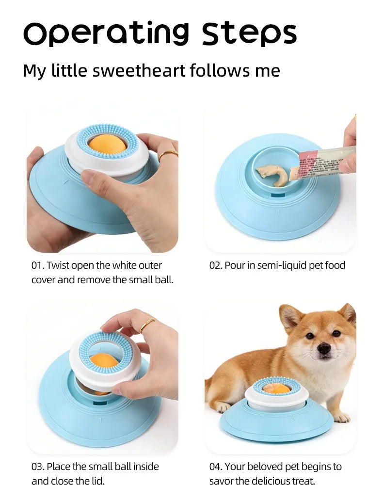 Lick Mat with Rotating Ball for Dogs – Anti-Boredom, Small and Medium Dogs