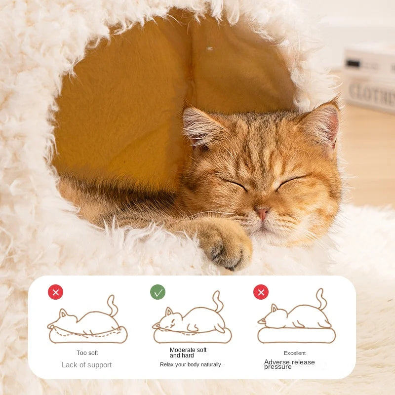 Lit maison ultra-doux pour chat et petit chien — peluche chaude et confortable