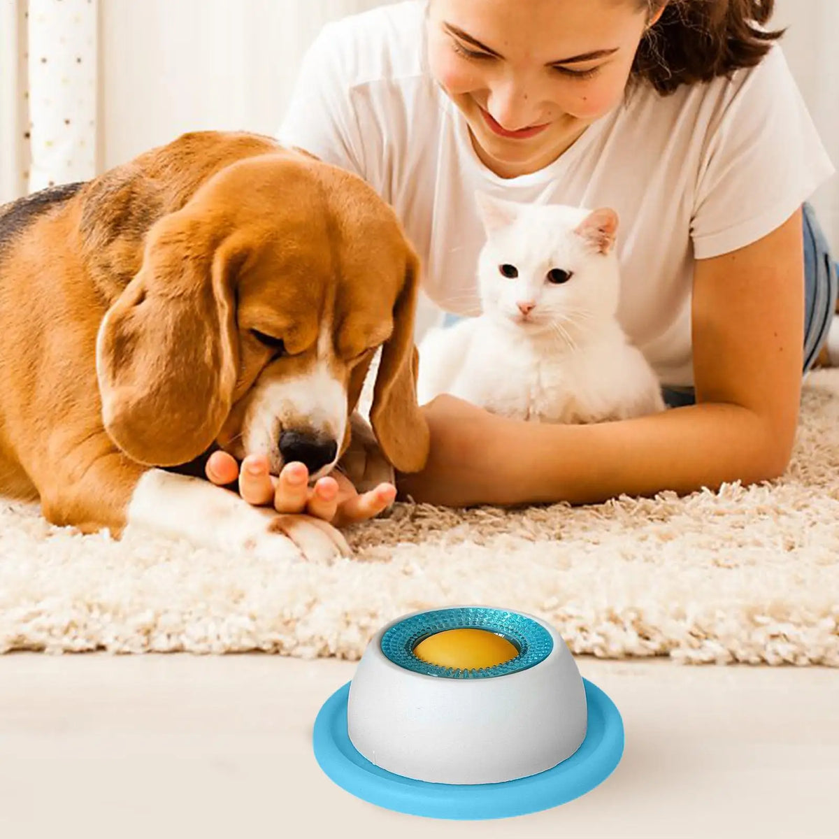 Jouet léche-friandises pour chien – Mangeoire lente anti-glouton