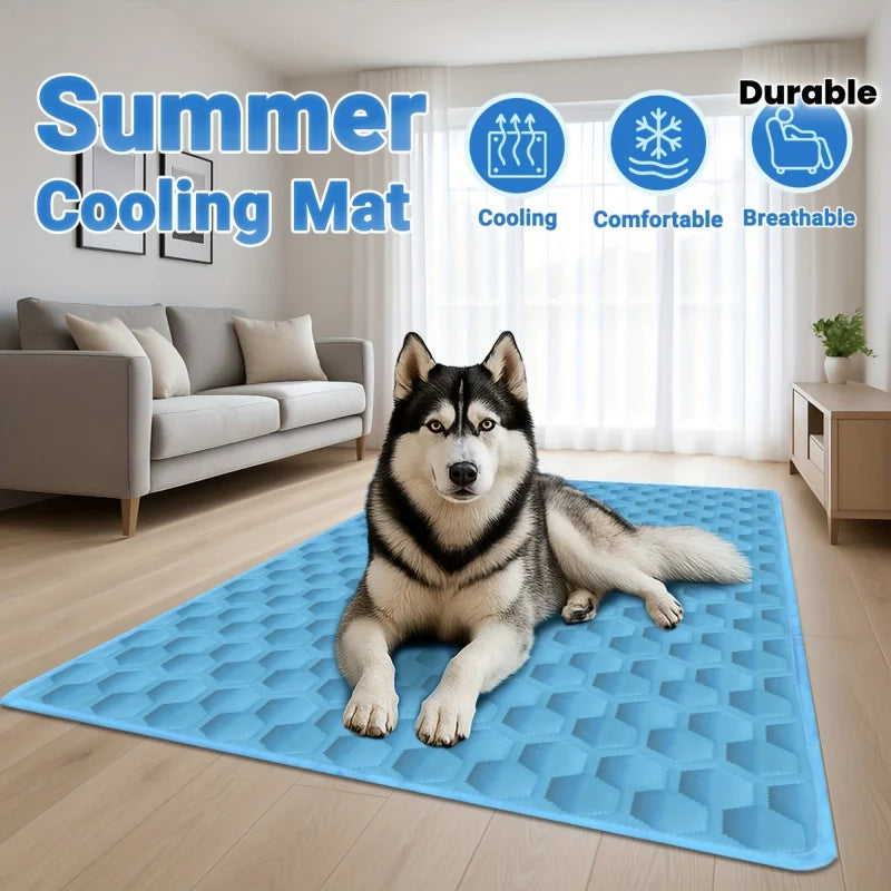 Dog Cooling Mat Summer Washable Portable Pet Cooling Pad for Dogs Cat Ice Silk Blanket Sofa Breathable Sleeping Mat