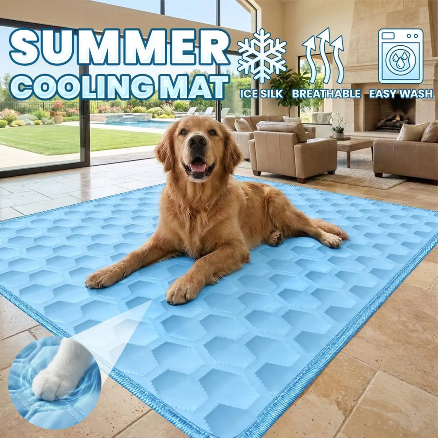 Dog Cooling Mat Summer Pet Cold Bed Extra Large For Small Big Dogs Pet Accessories Cat Durable Blanket Sofa Cat Ice Pad Blanket