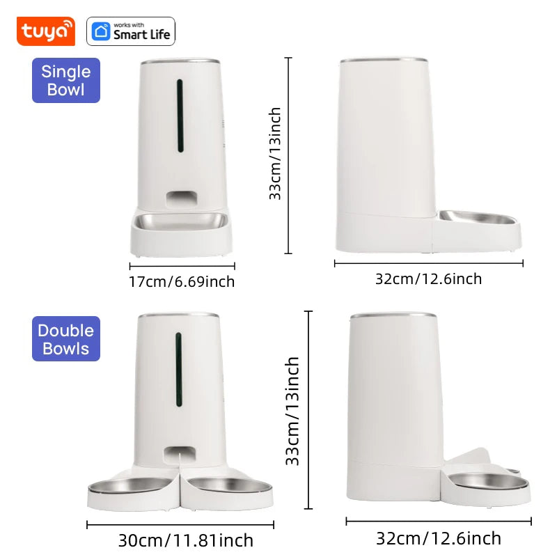 Distributeur automatique 4L WiFi avec contrôle par application pour 1 ou 2 chats et chiens