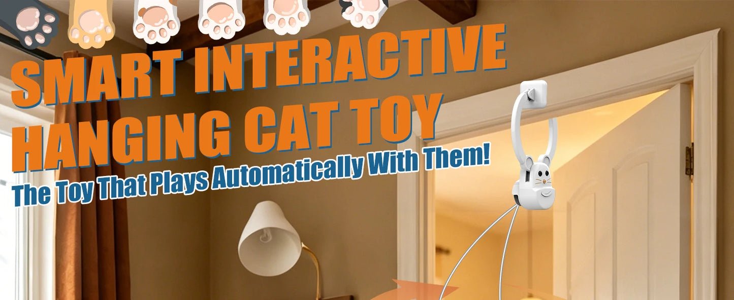 Interactive Cat Toys for Indoor Cats, Rechargeable Durable Safe Hanging Cat Toy for Bored Kittens & Adult Cats