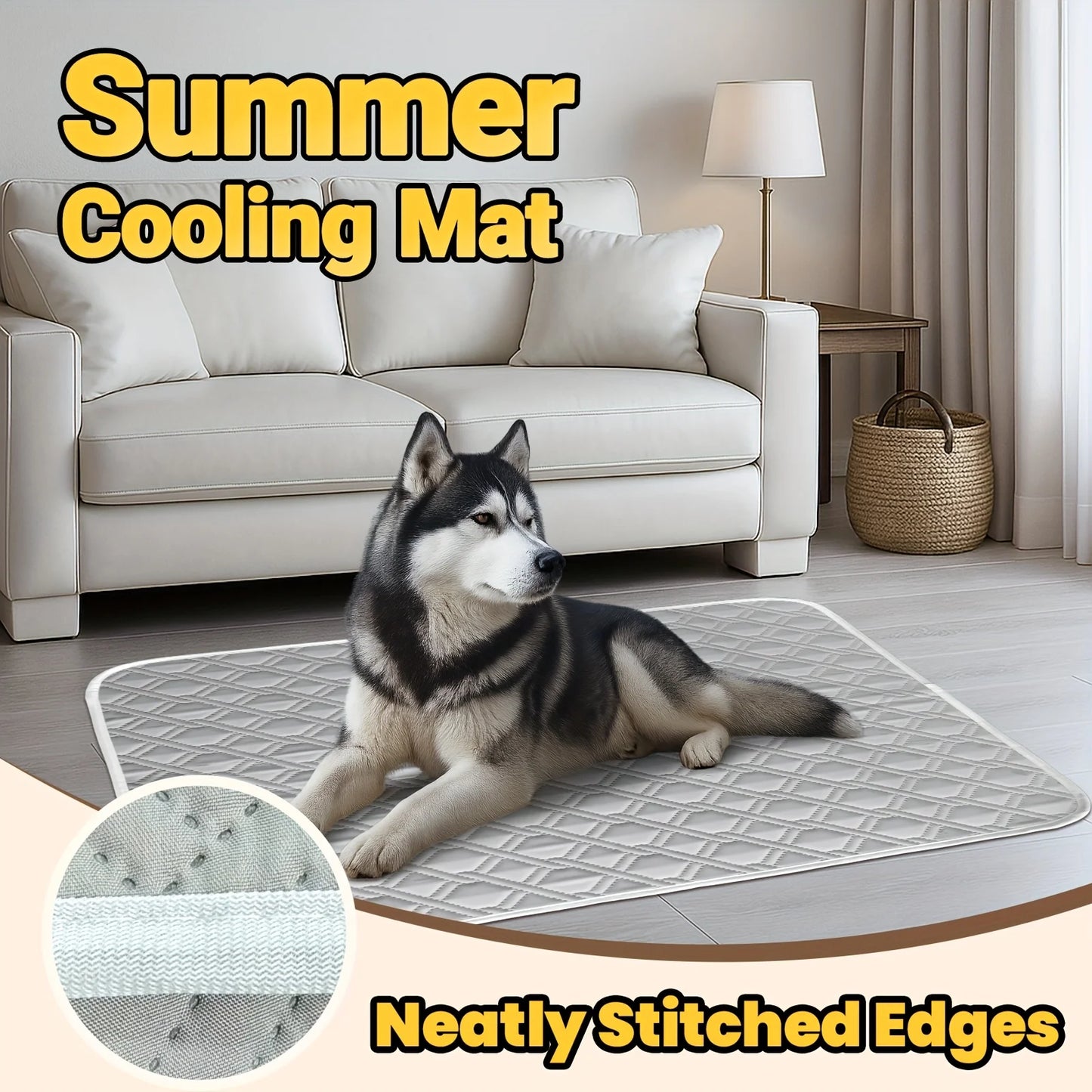 Tapis rafraîchissant lavable en soie de glace pour chien et chat — couverture respirante été
