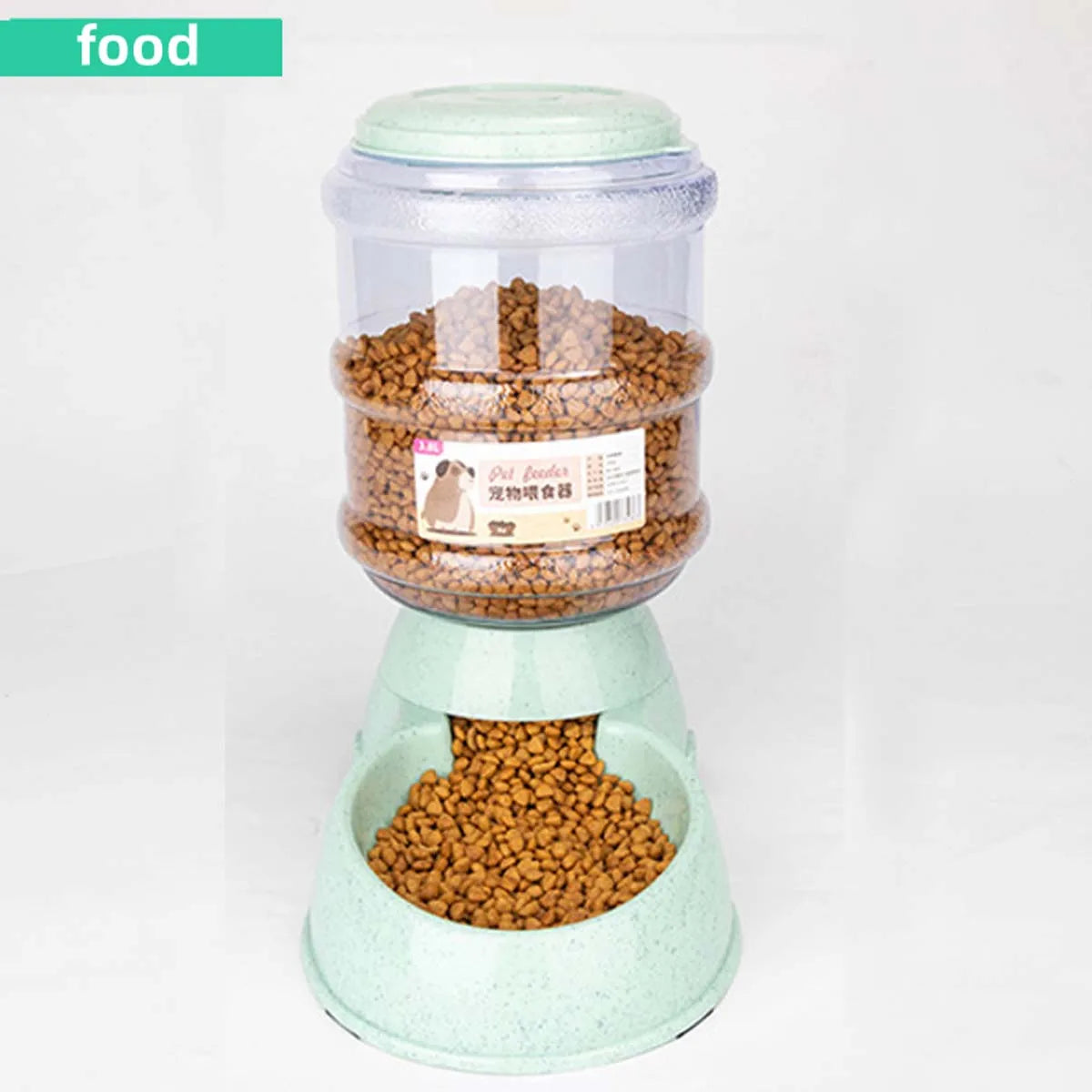 Distributeur automatique de nourriture 3,8L grande capacité avec fontaine à eau pour chats et chiens
