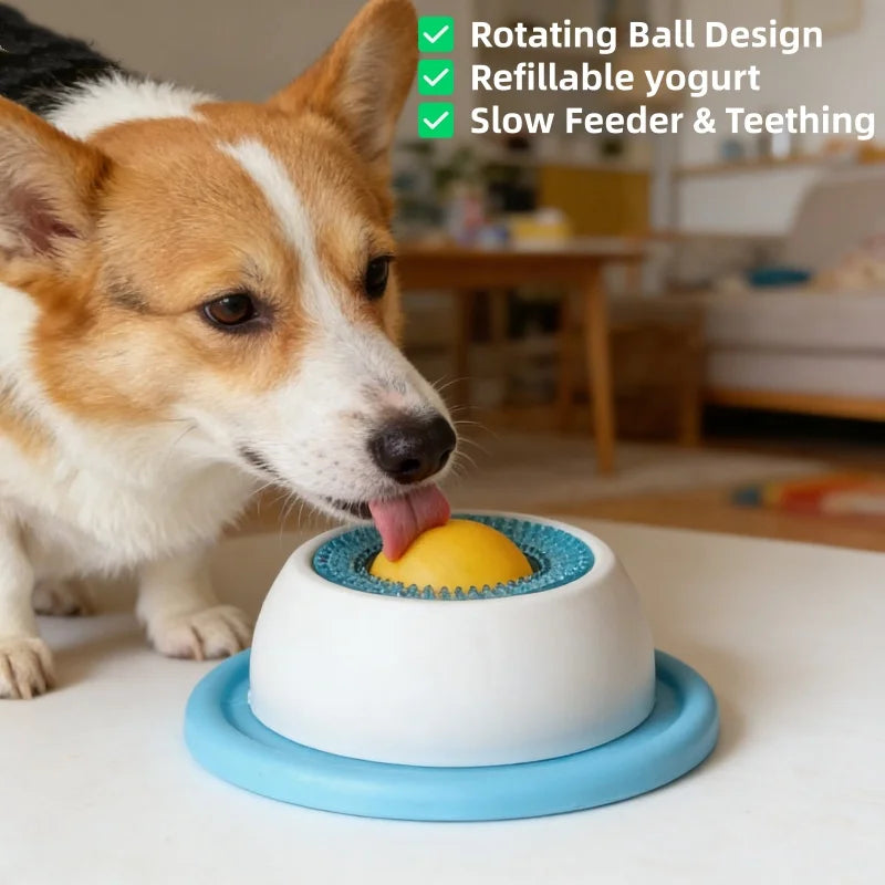 Lick Mat with Rotating Ball for Dogs – Anti-Boredom, Small and Medium Dogs
