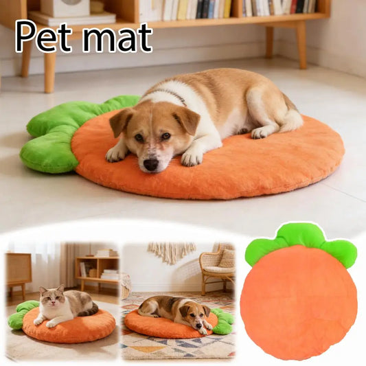 Coussin lavable en forme de carotte pour petits et moyens animaux — tapis de sommeil doux et élastique