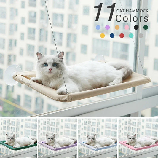 Hamac suspendu pour chat capacité 20 kg — siège fenêtre ensoleillé confortable structure grimpante