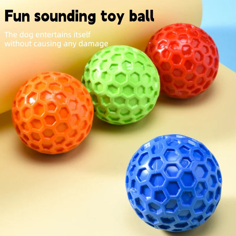 Squeaky Dog Chew Ball Durable TPR Toy For Aggressive Chewers Dental Care Interactive Fetch Pet Toy For Small Medium Large Dogs