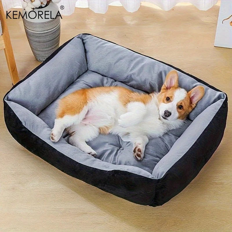 Lit orthopédique en peluche haute densité pour chiens de toutes tailles — confort toutes saisons